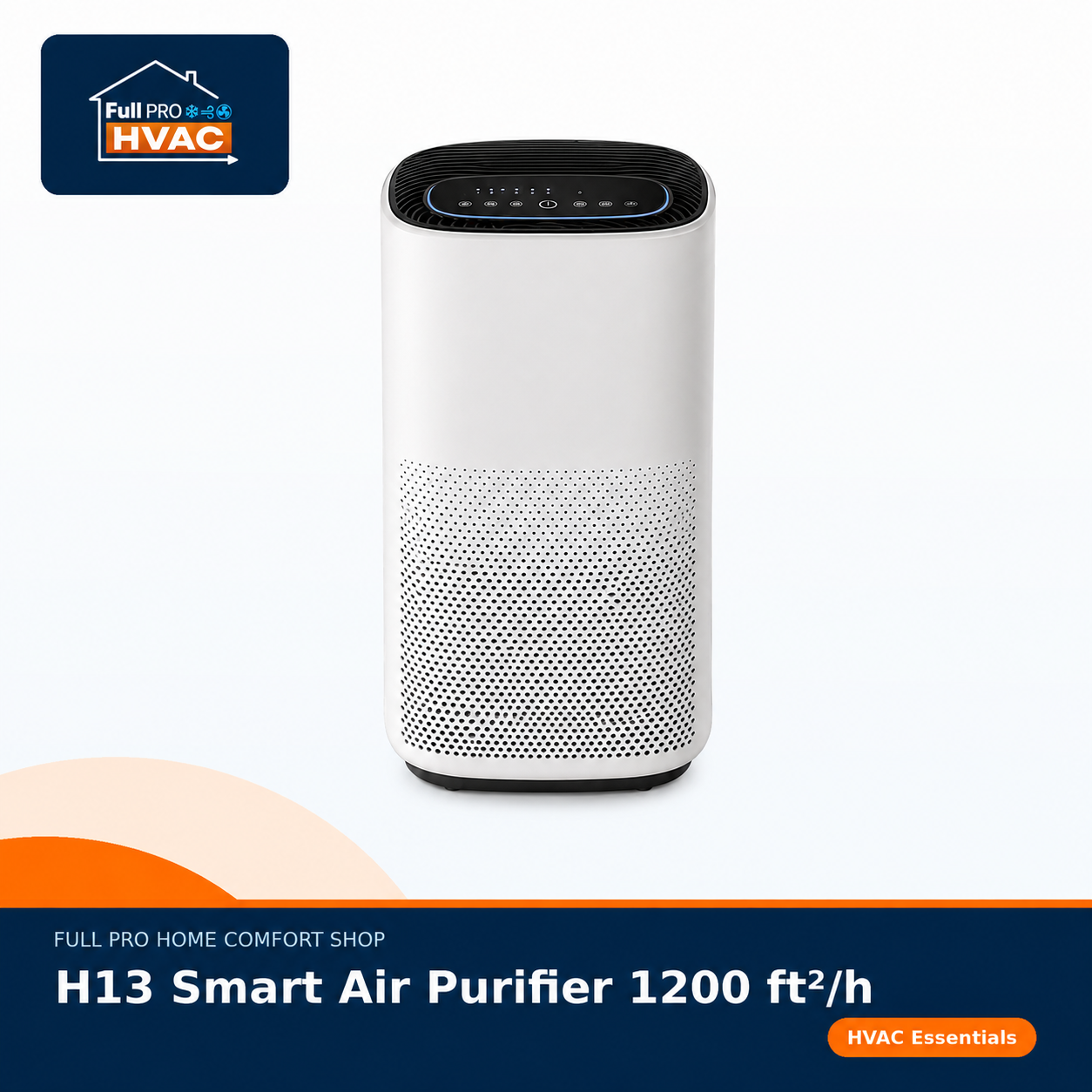 H13 Smart Air Purifier — 1200 ft²/h with Touch Panel & Child Lock
